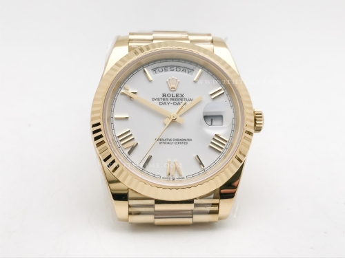 DayDate 40mm 904L Flt Wt YG/YG Wht/Rm/Stk KHF SH3255