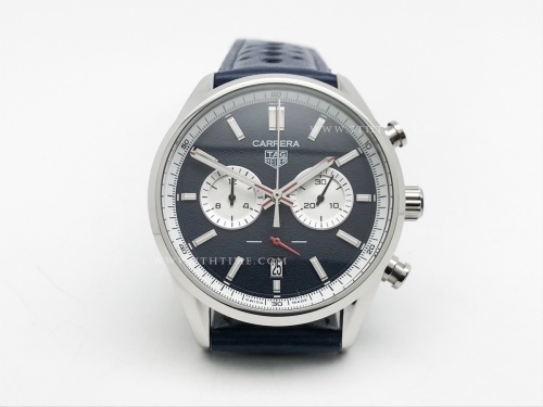 Carrera Chrono 42mm Wht SS/LE Blue/Wht A8F VK63A
