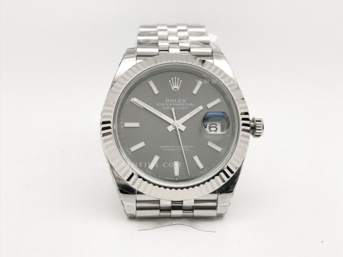 DJ2 41mm Jub Flt 904L SS/SS Gry/Stk EWE A3235