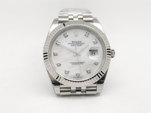 DJ2 41mm 126334 Jub Flt 904L SS/SS M-Wht/Dia EWE A3235