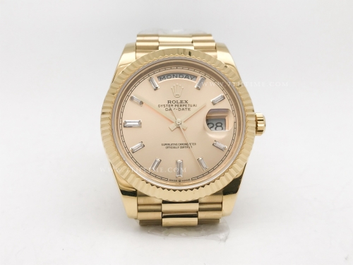 DayDate 40mm 228238 904L Flt Wt YG/YG Gold/Dia KF VR3255