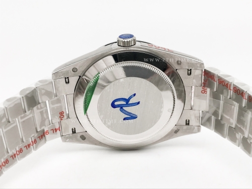 DayDate 40mm 904L Flt SS/SS Wht/Stk GMF VR3255