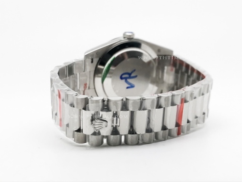 DayDate 40mm 904L Flt SS/SS Wht/Stk GMF VR3255