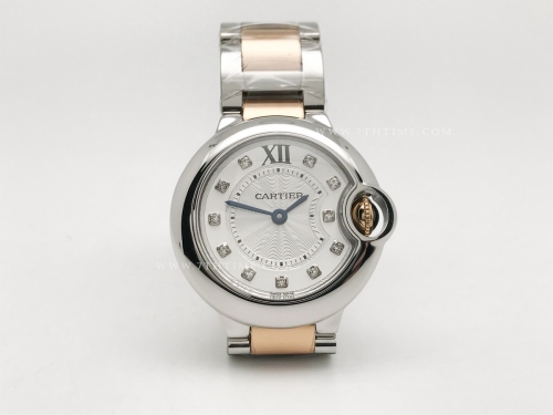 Balon Bleu Ladies 28mm RG/SS Wht/Dia V6F V7 Sw Qtz