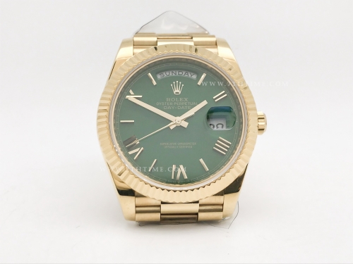 DayDate 40mm 228238 904L Flt Wt YG/YG Grn/Rm KF VR3255