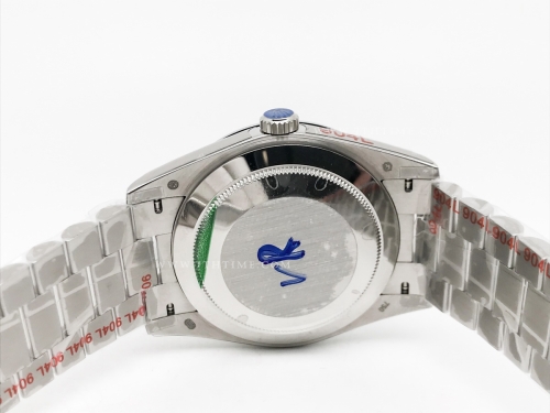 DayDate 40mm 904L Flt SS/SS Blue/Stk GMF VR3255