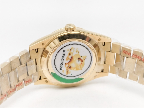 DayDate 40mm 228238 904L Flt Wt YG/YG Gold/Rm KF VR3255