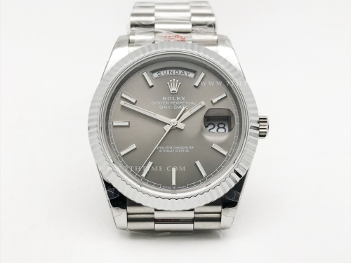 DayDate 40mm 904L Flt SS/SS Grey/Stk GMF VR3255