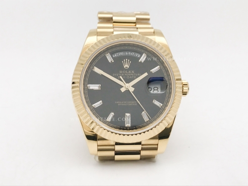 DayDate 40mm 228238 904L Flt Wt YG/YG Blk/Dia KF VR3255