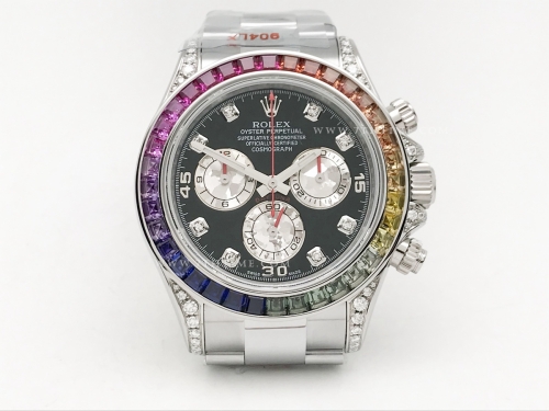 Daytona 116599RBOW Wt WG/WG Blk/Dia SWF V2 SH4130