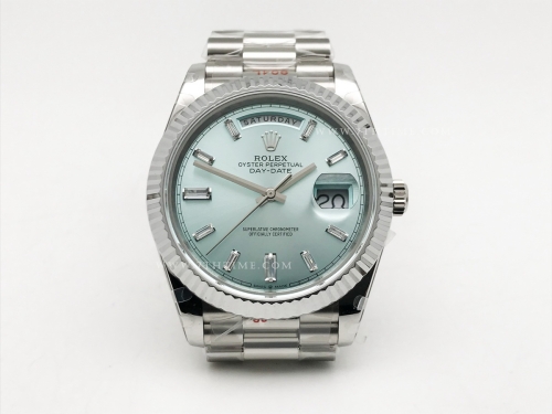 DayDate 40mm 904L Flt SS/SS I-Blue/Dia GMF VR3255