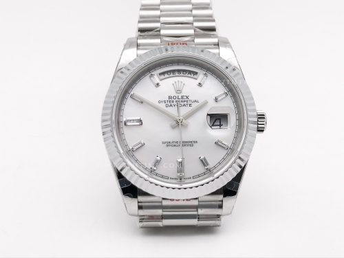 DayDate 40mm 904L Flt SS/SS M-Wht/Dia GMF VR3255