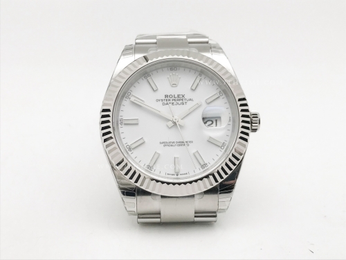 DJ2 41mm 126334 Oys Flt 904L SS/SS Wht/Stk EWE A3235