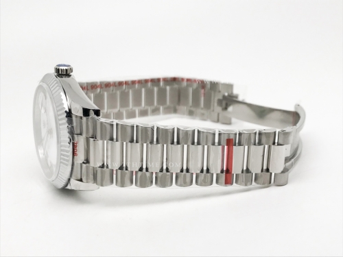 DayDate 40mm 904L Flt SS/SS Wht/Rm GMF VR3255