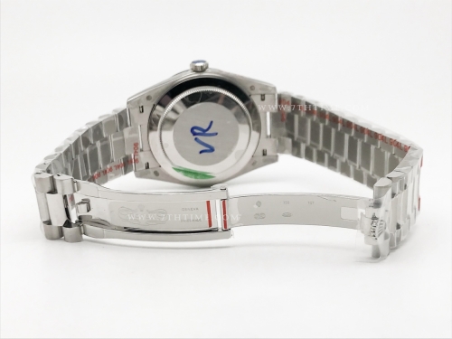 DayDate 40mm 904L Flt SS/SS Wht/Rm GMF VR3255