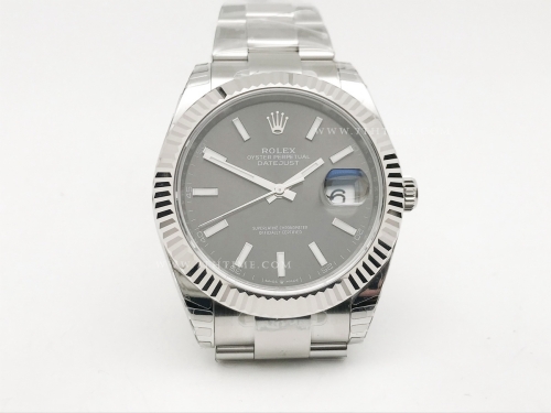 DJ2 41mm 126334 Oys Flt 904L SS/SS Gry/Stk EWE A3235