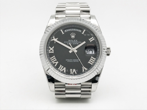 DayDate 40mm 904L Flt SS/SS Blk/Rm GMF VR3255