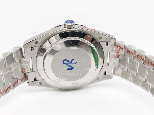 DayDate 40mm 904L Flt SS/SS Wht/Rm/Stk GMF VR3255