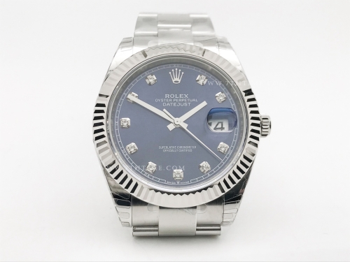 DJ2 41mm 126334 Oys Flt 904L SS/SS Blue/Dia EWE A3235