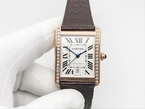 Cartier Tank Solo XL Dia RG/LE White AF Miyota 9015