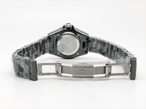 J-12 Ladies 33mm CER/CER Blk/Dia XF Sw Qtz