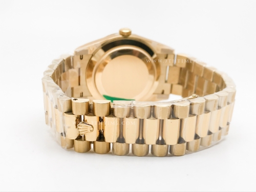 DayDate 40mm 904L Flt Wt YG/YG OGrn/Rm/Stk TMF SH3255