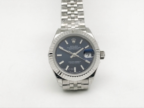 DateJust Ladies 28mm Jub Flt 904L SS/SS Blue/Stk GMF A2671