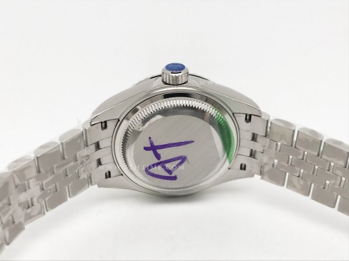 DateJust Ladies 28mm Jub Flt 904L SS/SS Black/Stk GMF A2671