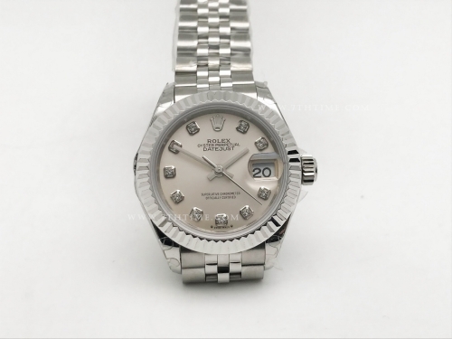 DateJust Ladies 28mm Jub Flt 904L SS/SS Silv/Dia GMF A2671