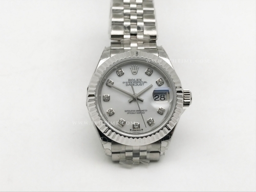 DateJust Ladies 28mm Jub Flt 904L SS/SS M-Wht/Dia GMF A2671