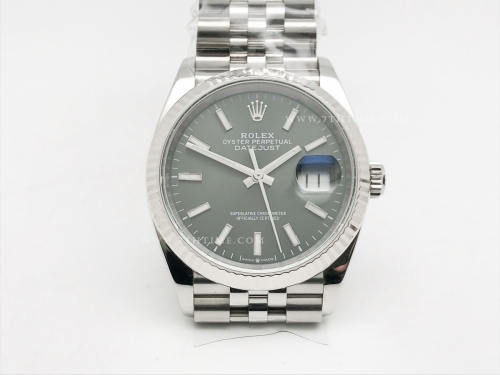 DJ 36mm Jub Flt 904L SS/SS Grn/Stk APF VR3235