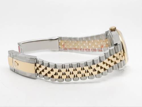 DJ 36mm Jub Flt 904L YG/SS Wht/Stk APF VR3235