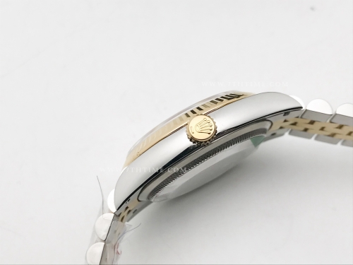 DJ 36mm Jub Flt 904L YG/SS Wht/Stk APF VR3235