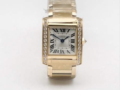 Ladies Tank Francaise Sml Dia YG/YG Sil 8848F Sw Qtz