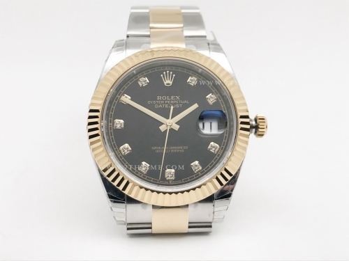 DJ2 41mm 126333 Oys Flt 904L YG/SS Blk/Dia EWE A3235