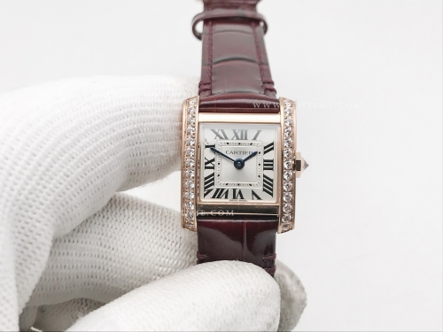 Ladies Tank Francaise Sml Dia RG/LE Sil 8848F Sw Qtz