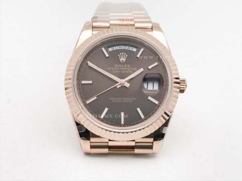 DayDate 40mm 904L Flt RG/RG Brn/Stk GMF VR3255