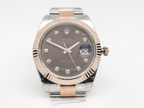 DJ2 41mm 126331 Oys Flt 904L RG/SS Brn/Dia EWE A3235