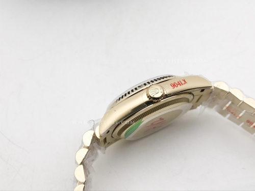 DayDate 36mm Wt 904L Flt YG/YG Blk/Onyx QF A2836