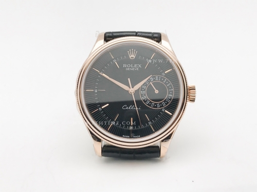 Cellini Date 39mm RG/LE Black/Stk GMF Asia 3165 Mod