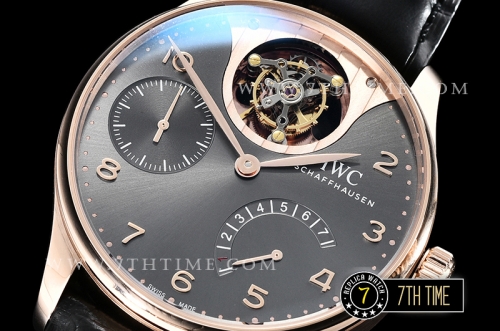 IWC Portuguese Tourbillon IW5046 Grey Dial with Rose Gold Numerals 18K Rose Gold Thick Plated Case