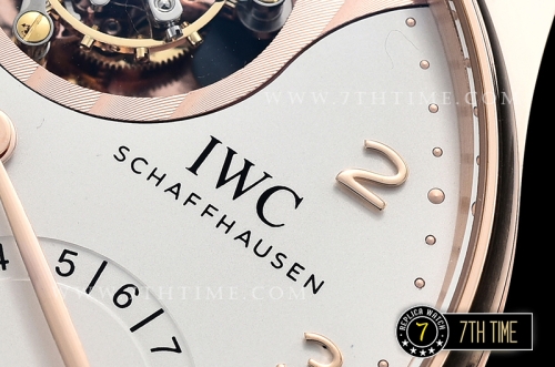 IWC Portuguese Tourbillon IW5046 White Dial with Rose Gold Numerals 18K Rose Gold Thick Plated Case