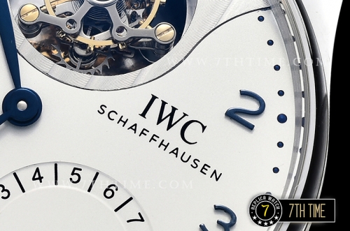 IWC Portuguese Tourbillon IW5046 White Dial with Blue Numerals & Hands Solid Stainless Steel 316L