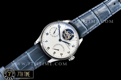 IWC Portuguese Tourbillon IW5046 White Dial with Blue Numerals & Hands Solid Stainless Steel 316L
