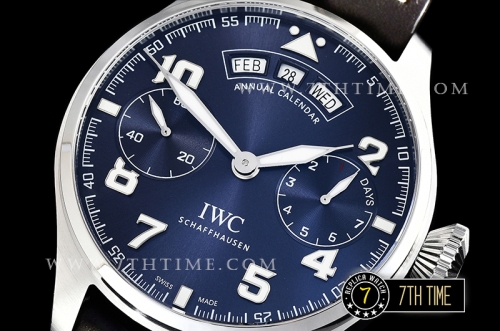 Big Pilot Annual Calendar "Le Petit Prince" Blue Dial with Numeral markers Solid Stainless Steel 316L
