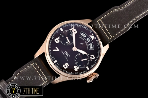 Big Pilot Annual Calendar "Le Petit Prince" Brown Dial with Numeral markers 18K Rose Gold Thick Plated Case