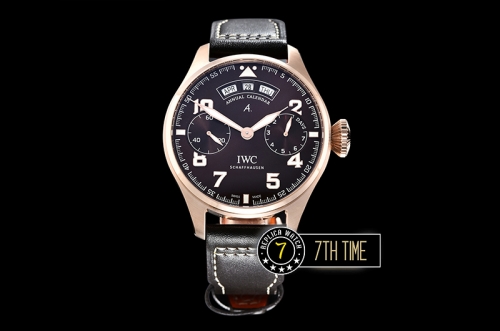 Big Pilot Annual Calendar "Le Petit Prince" Brown Dial with Numeral markers 18K Rose Gold Thick Plated Case