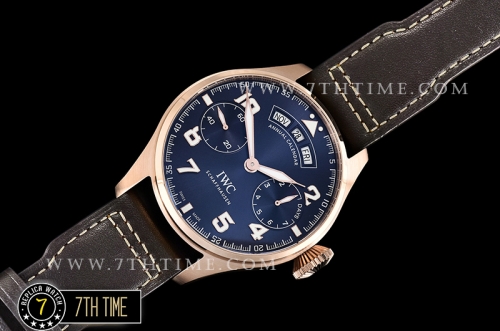 Big Pilot Annual Calendar "Le Petit Prince" Blue Dial with Numeral markers 18K Rose Gold Thick Plated Case