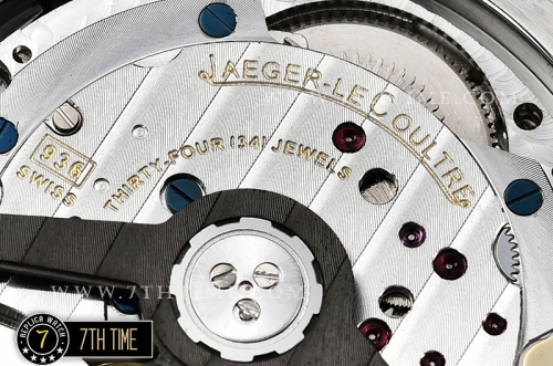Jaeger Lecoultre Polaris Geographic Blue Dial Stick Markers Black Croc Print Calf Leather Strap