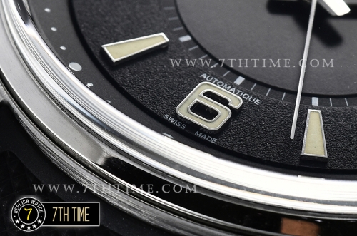 Jaeger Lecoultre Polaris Automatic Black Dial with Numeral and Stick Markers Black Rubber Strap